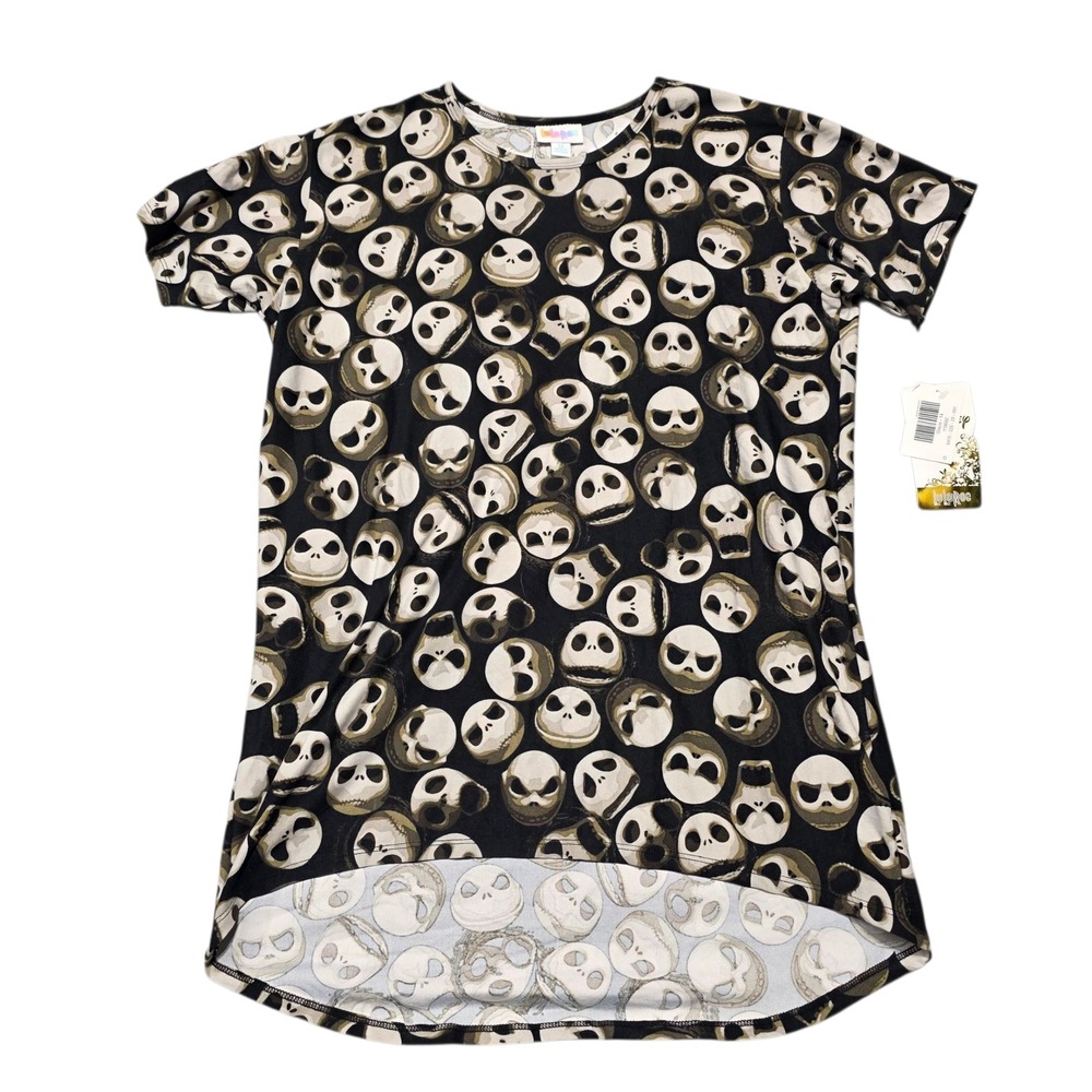 Lularoe Disney Nightmare Before Christmas Gracie Top Jack Skellington Girls 14 - Picture 2 of 7